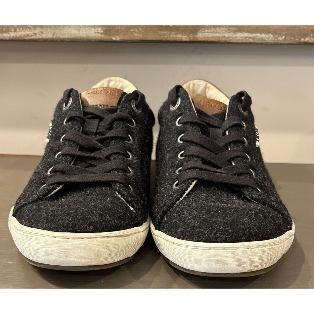 Taos Star Burst Shoes Sneakers Womens Size 8 Black Wool Casual Lace Up Comfort - Picture 5 of 8